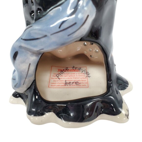 Blue Sky Clayworks Heather Goldminc Halloween Tea Light Luminary Cat Witch 10" - Picture 8 of 16